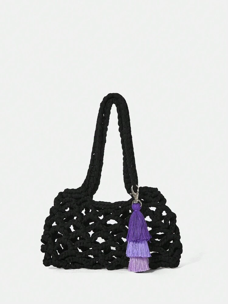 Women's Woven Shoulder Bag, Simple & Fashionable & Versatile