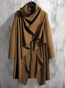 Manfinity AFTRDRK 男士垂領素色外套 - 咖啡棕 - 查看 1