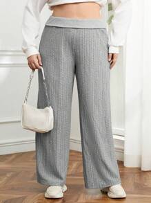 SHEIN Essnce Hơn Quần ống rộng - Xám - Xem 1