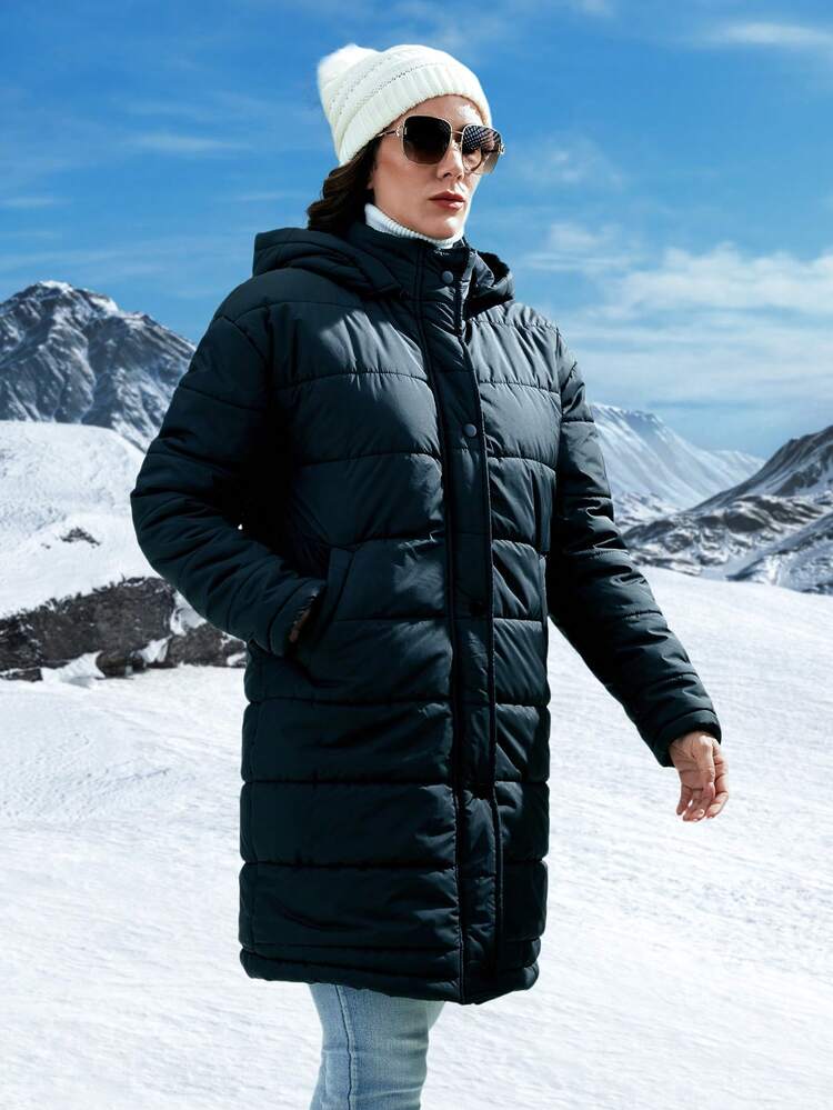 Zip Up Hooded Padded Padded Coat For Winter Clothes