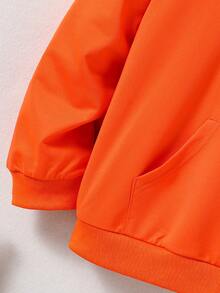 Tween Boy Wings Print Kangaroo Pocket Sweatshirt - Orange - View 3