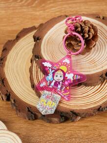 SHEIN X Masha and The Bear 星星鑰匙圈包吊墜 - 粉色 - 查看 1
