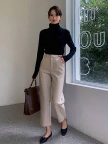 FRIFUL 高腰斜口袋裤女士正装裤