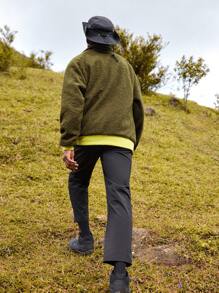 In My Nature Men Zip Up Contrast Trim Teddy Jacket