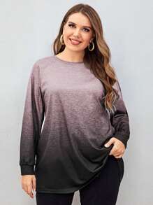 Mulvari Plus Ombre Raglan Sleeve Tee - Multicolor - View 1