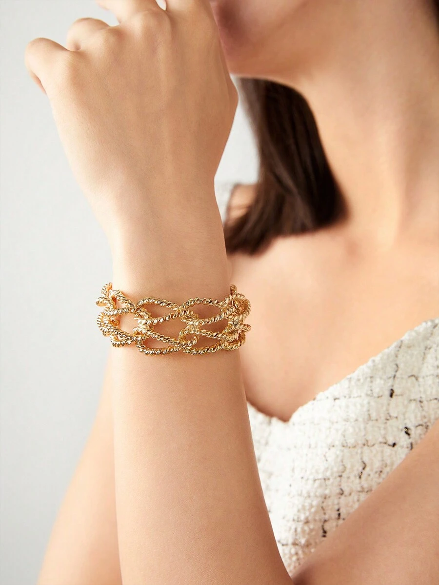 BizChic 時尚繩索個性化手環 - 金色 - 查看 1