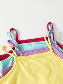 Tween Girl 4pcs Solid Cami Top - Multicolor - View 3