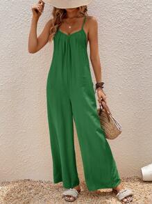 Breezaya Solid Wide Leg Cami Jumpsuit