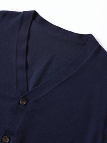 Manfinity Mode Men's Casual Solid Color Cardigan, Versatile For Autumn/Winter