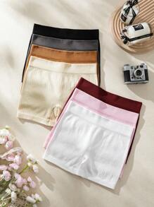 Snug Zone 7pack Solid Ribbed Knit Boyshorts - Multicolor - View 1