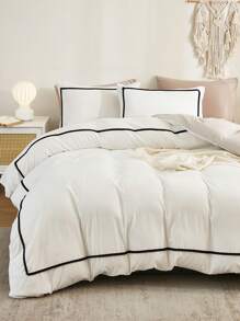 Effen wit beddengoedset Pompon dekbedovertrekset Boho boerderij beddengoedset 3-delig Mini pompon decor Beige en witte dekbedovertrek Zacht microvezel dekbedovertrek voor jongens en meisjes 1 dekbedovertrek 2 kussenslopen Geen dekbed Schoolbeddengoed