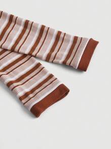 SHEIN MOD Striped Print Crop Tee - Multicolor - View 4