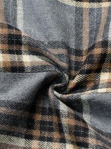 Manfinity Homme Men Plaid Print Lapel Neck Single Button Blazer - Grey - View 8