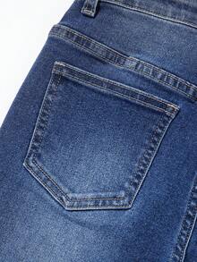 Tween Boy Ripped Frayed Bleach Wash Jeans - Blue - View 6