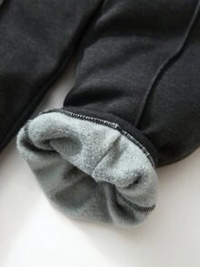 SHEIN Young Boy Letter Patched Drawstring Waist Sweatpants - Black - View 5