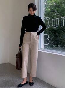 FRIFUL 高腰斜口袋裤女士正装裤