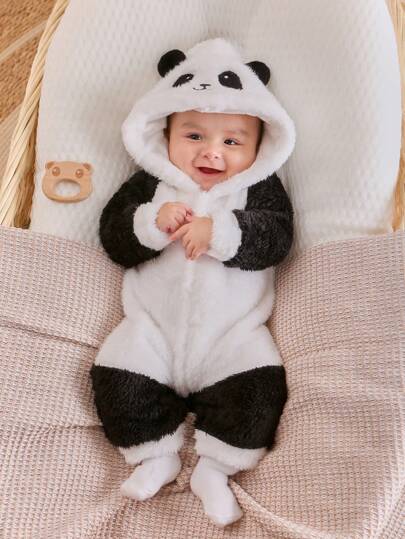 SHEIN Adorable Baby Boy Panda Print Homewear Set
