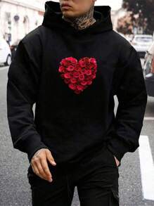 EASEVO Nam Plus In Trái tim Hoodie - màu đen - Xem 1