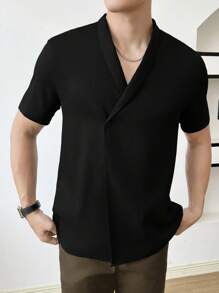 GENTILAND 男士素色襯衫 - 黑色 - 查看 2