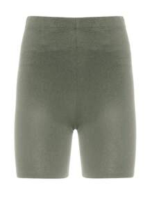 Cottnline Solid Wideband Waist Biker Shorts - White - View 7