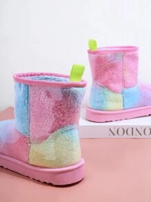 SHUZIA Nhuộm buộc Chóp giầy tròn Giày ống Ankle - Nhiều màu - Xem 3