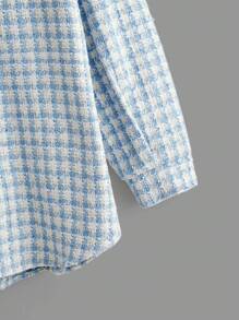 SHEIN EZwear Hơn In kẻ sọc Thả vai Áo khoác - Nhiều màu - Xem 3