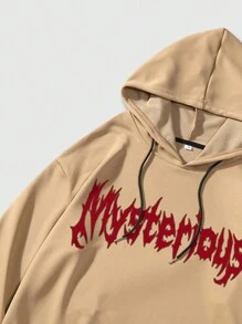 ROMWE MEN 男士衛衣 - 卡其色 - 查看 4