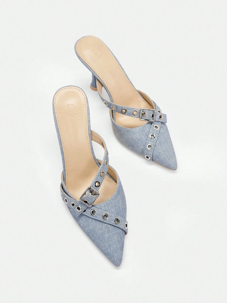 CUCCOO SZL Chaussures Femme À Talons Hauts Seul - Bleu ciel - Voir 7