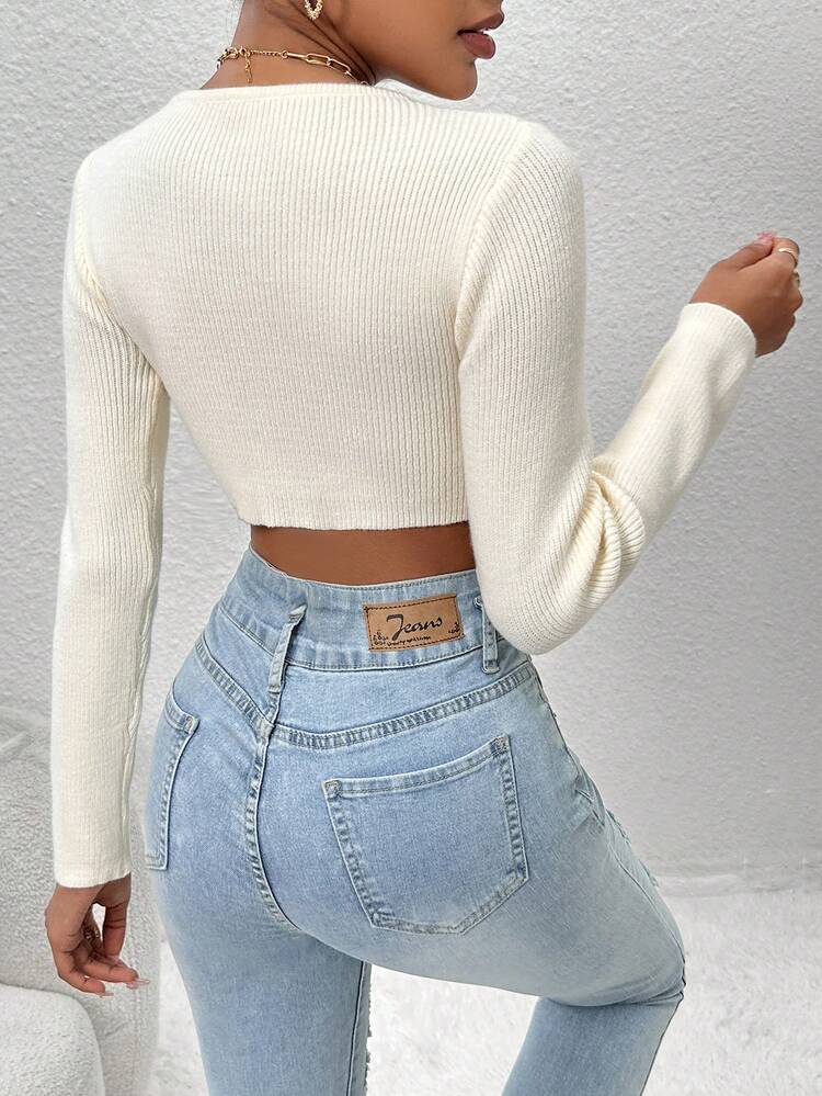 Zip Up Crop Cardigan