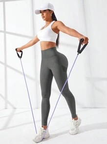 SHEIN Sport Studio Barwione legginsy sportowe z szerokim pasem