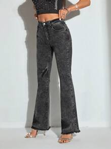 SHEIN BAE High Waist Flare Leg Jeans