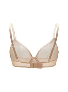 Ocili Sutien de damă de culoare solidă cu fire de oțel lenjerie - Caisă - Vizualizare 2
