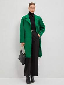 BizChic Cổ áo Thả vai Áo khoác - màu xanh lá - Xem 3