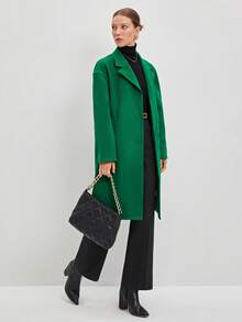 BizChic Cổ áo Thả vai Áo khoác - màu xanh lá - Xem 8