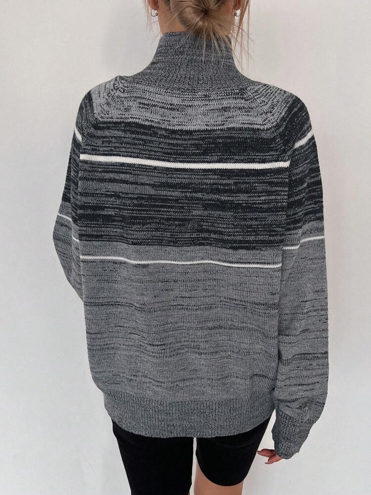 Space Dye Button Half Placket Sweater Fall