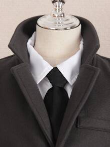 Tween Boy Solid Button Front Waistcoat & Shirt - Grey - View 3