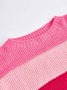 Flirla Jersey corto de manga farol con color en bloques, Tops de manga larga