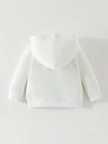 SHEIN 男嬰人物和字母圖案連帽衫