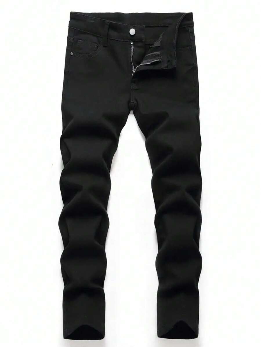 Tween Boy Solid Jeans - Black - View 1