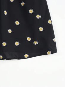 Soleia Ditsy Floral Cami Dress - Black - View 4