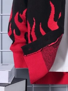 SHEIN Framsida Knappar Eld Enkel Tween Boys Cardigans - Svart - Visa 4