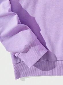 Manfinity RebelGame 男士卡通字母圖形下肩束口過大帽t - 淡紫色 - 查看 3