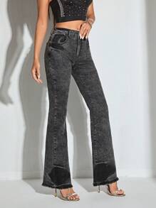 SHEIN BAE High Waist Flare Leg Jeans