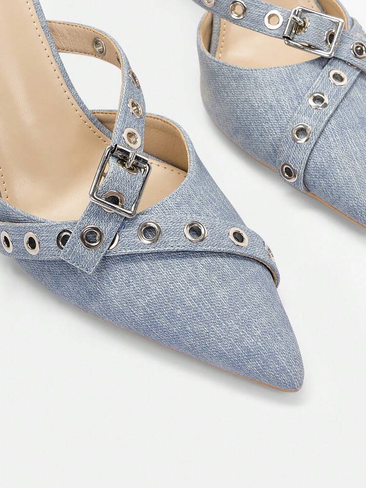CUCCOO SZL Chaussures Femme À Talons Hauts Seul - Bleu ciel - Voir 8
