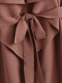 SHEIN Clasi 大翻領腰帶外套馬甲 - 咖啡棕 - 查看 3