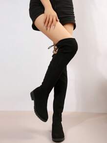 Femme Plat Aux Genoux Bottes , Chevalier Bottes , Cuissardes