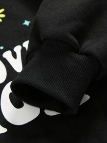 Áo nỉ in hình bướm và khẩu hiệu dành cho thiếu nữ - màu đen - Xem 4