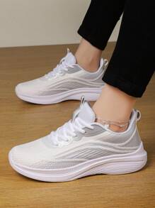 Damen Sportschuhe , lässig und Gemütlich Laufschuhe , Geeignet für Pärchen - Weiss - Übersicht 4