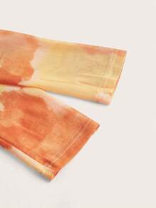 GENKIRA Tie Dye Ruched Side Blouse - Yellow - View 3