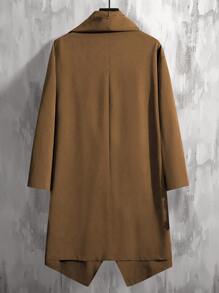 Manfinity AFTRDRK 男士垂領素色外套 - 咖啡棕 - 查看 2